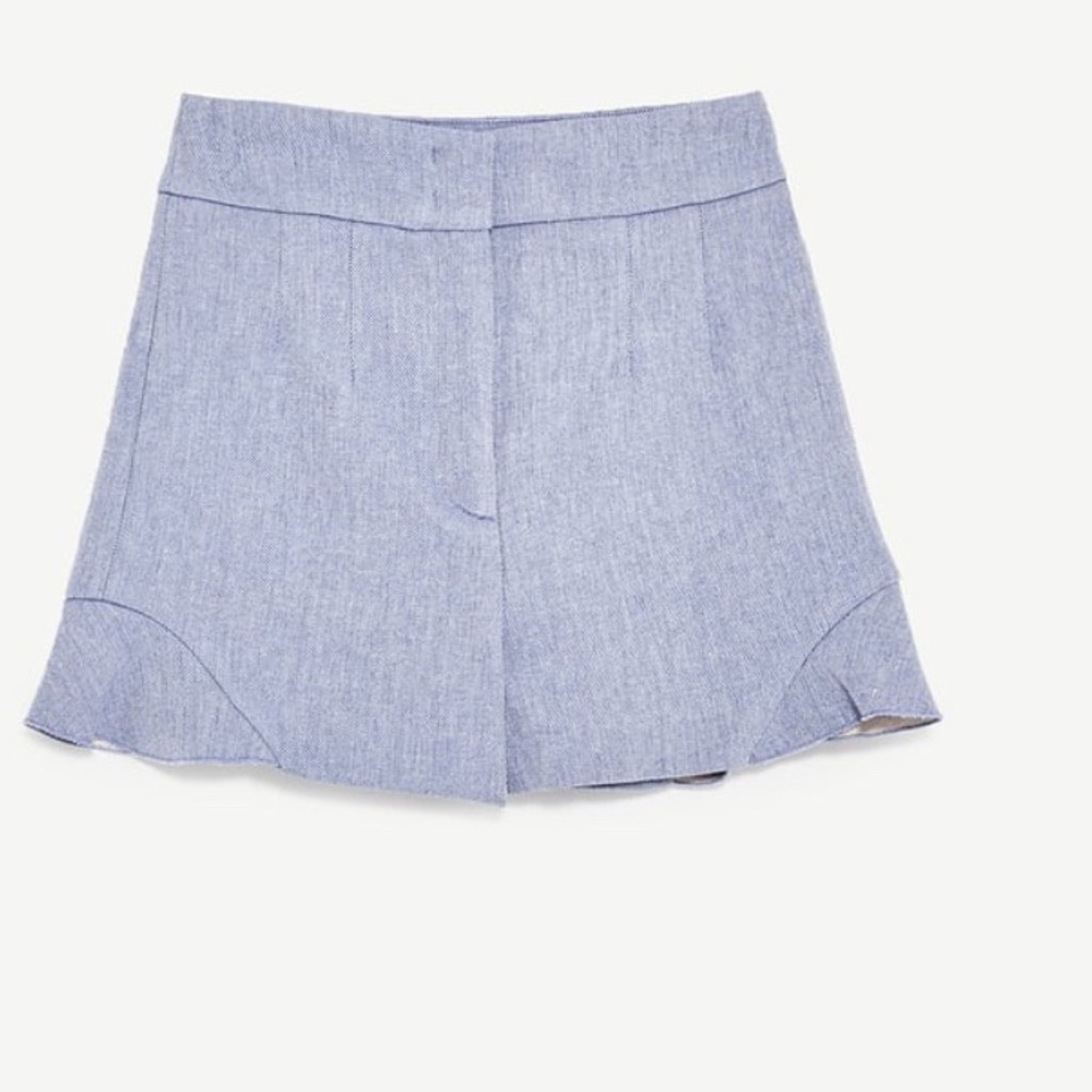 Zara Basic Collection Bermuda Shorts with Ruffles - Picture 3 of 8